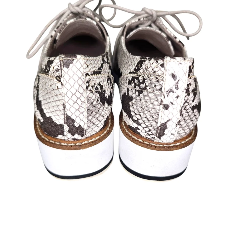 Shellys London Womens Snakeskin Loafers Platform Women's Size 6